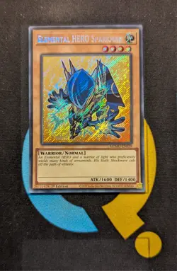 MZMU-EN059 Elemental HERO Sparkman Chibi Art Secret Rare 1st Ed YuGiOh - Image 1