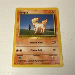 Pokemon Ponyta Base Set Common Regular 60/102 Basic 40 HP English Card - Image 1