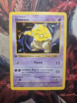 Pokemon 1st Ed. Base Common Drowzee 49/102 - Moderate Play (MP) - Image 1