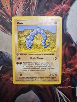 Onix 56/102 Shadowless 1st Edition Base Set Pokemon Card HP - Image 1