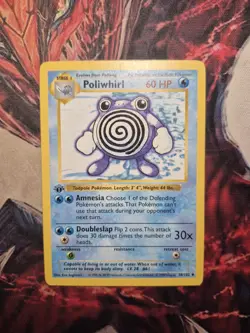 Poliwhirl 38/102 - Base Set 1st Edition Shadowless Uncommon WOTC Pokemon MP - Image 1