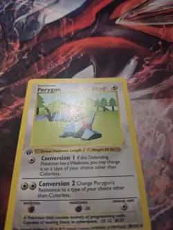 Pokemon TCG Porygon 1st Edition Shadowless Base Set 39/102 MP - Image 2