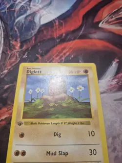 Diglett 47/102 1st Edition Shadowless Base Set Pokemon Card Game 1999 WOTC MP - Image 2