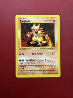 Magmar 36/102 Shadowless 1st Edition Base Set Pokemon Card MP - Image 1