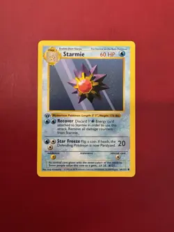 Starmie 64/102 Shadowless 1st Edition Base Pokemon Card LP - Image 1