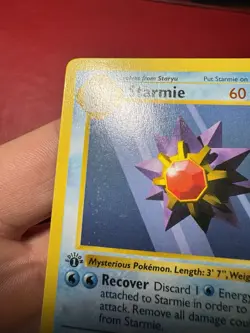 Starmie 64/102 Shadowless 1st Edition Base Pokemon Card LP - Image 3
