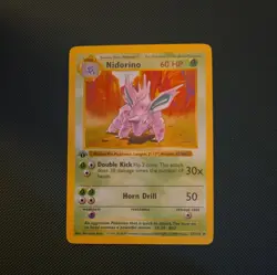 Pokemon Card - Nidorino Base Set (Shadowless) 37/102 Uncommon 1st Edition - Image 1