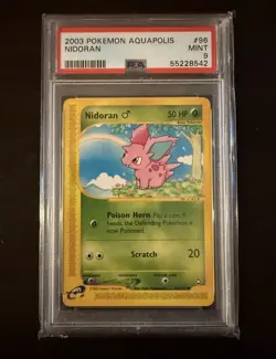 Pokemon 2003 Aquapolis Nidoran 96/147 PSA 9 MINT - Image 1