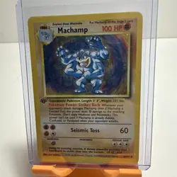 Pokemon TCG Machamp Holo Rare 1st Edition Base Set 8/102 - Image 1