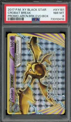 2017 PSA 8 Pokemon Crobat Break Black Star Promo XY181 Card Evo Box NM - Image 1