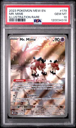 POKEMON PSA 10 MR. MIME MEW EN 179/165 ILLUSTRATION RARE 151 MINT - Image 1