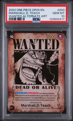 Bandai One Piece Marshall D. Teach OP09-093 Emperors New World PSA 10 SR - Image 1