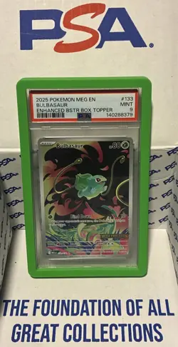 💎 Pokemon TCG Bulbasaur IR #133 Mega Evolutions Stamped English PSA 9 Mint 💎 - Image 1