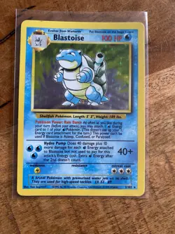 Blastoise Base Set Holo Rare 002/130 Vintage Pokemon Card - Image 1