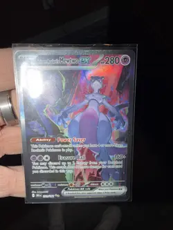 TEAM ROCKET'S MEWTWO EX 231/182 POKEMON TCG DESTINED RIVALS HOLO CARD NM SIR - Image 3