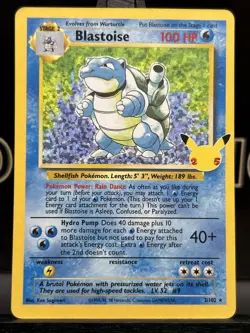 Blastoise 2/102 Pokemon Celebrations 25th Anniversary Classic Set Holo NM - Image 3