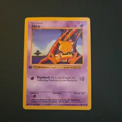1999 Pokemon Base Set 1st Edition (Shadowless) #043/102 Abra MP/LP - Image 1