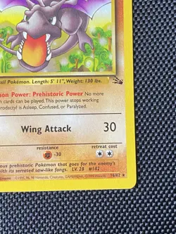 Aerodactyl 16/62 Fossil Holo Rare WOTC Vintage Pokemon Card LP/NM - Image 4