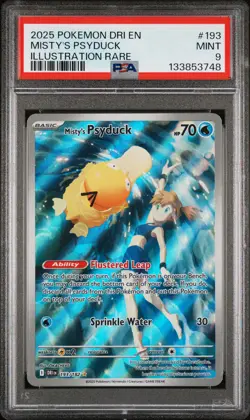 2025 POKEMON DRI EN-DESTINED RIVALS ILLUSTRATION RARE #193 MISTY'S PSYDUCK PSA 9 - Image 1