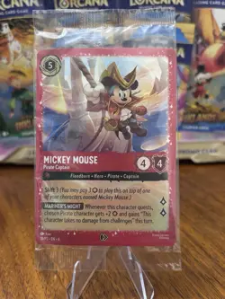 Unopened Disney Lorcana TCG Mickey Mouse Pirate Captain Foil Promo Card 18/P2 - Image 1