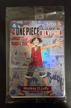 One Piece Monkey. D. Luffy College Basketball US Voyage Promo Card Sealed Illini - Image 1