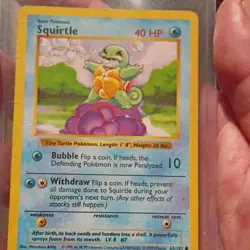 Squirtle Base Set 63/102 40 HP Common Regular English Pokemon Card - Image 1