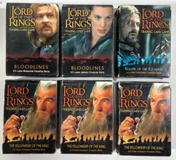 Lord of the Rings TCG - 6x Starter Deck Lot - Cards Unplayed, Bloodlines, Realms - Image 1