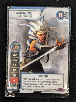 Star Wars Destiny Dice Game Rare Holofoil AHSOKA TANO Force Operative Card - 520 - Image 1