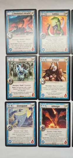AEG Warlord: Saga of the Storm - RARE Mercenary Character Card Lot Of 22 - Image 2