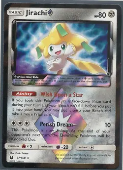 2018 JIRACHI 97/168 CELESTIAL STORM Pokemon PRISM STAR ULTRA RARE- HOLO NM/MINT - Image 1