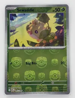 Pokemon Sewaddle 001/086 SV11W White Flare Basic Bug Master Ball - Image 1
