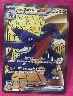 ⭐Cynthia's Garchomp ex ⭐ 215/182 Destined Rivals Holo Full Art Pokemon TCG - Image 1