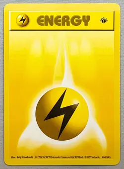 Pokemon 1st EDITION Shadowless Lightning Energy #100/102 1999 Base Set NM to MT! - Image 1