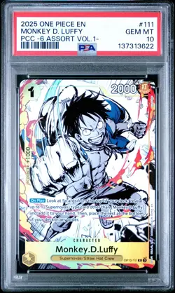2025 ONE PIECE OP10-111 PREMIUM CARD COLLECTION VOL 1 MONKEY D LUFFY PSA 10 - Image 1