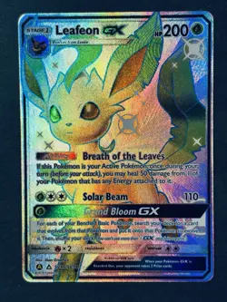 Leafeon GX SV46/SV94 Hidden Fates Shiny Vault Holo Pokemon Card NM - Image 2