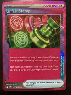 Unfair Stamp 165/167 Pokemon Twilight Masquerade ACE Spec - Near Mint - Image 1