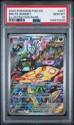 2023 POKEMON PAR EN-PARADOX RIFT ILLUSTRATION RARE #207 BRUTE BONNET PSA 10 - Image 1