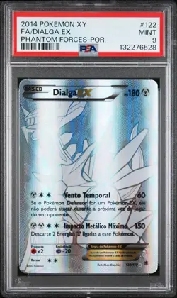 2014 POKEMON XY PHANTOM FORCES PORTUGUESE #122 FULL ART/DIALGA EX PSA 9 - Image 1
