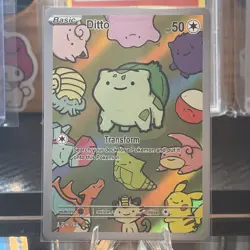 After Skool Hobby Pokemon S2 Ditto/Bulbasaur Full Art Non-TCG Card NM-Mint - Image 2