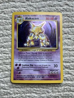 Pokemon TCG Alakazam 1/102 Rare Base Set 1999 Wizards of the Coast - Image 1
