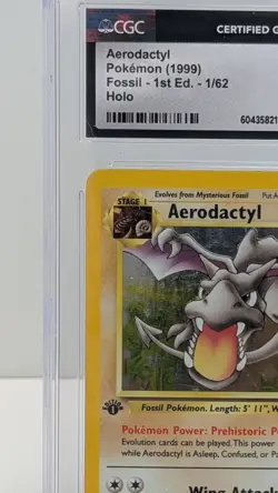 Aerodactyl 1 Pokemon Fossil 1st Edition Holo CGC 6 EX/NM - Image 5