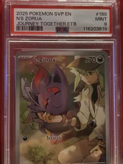 Pokemon N's Zorua 189 Journey Together ETB 2025 Holo Promo Mint PSA 9 - Image 1