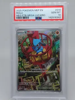2025 POKEMON MEP MEGA EVOLUTION ETB PROMO #010 RIOLU PSA 10 - Image 1
