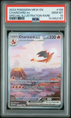 2023 POKEMON MEW EN-151 SPECIAL ILLUSTRATION RARE #199 CHARIZARD EX PSA 10 - Image 1