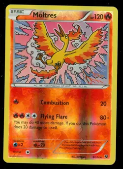Pokemon MOLTRES 9/124 - XY Fates Collide - RARE Rev Holo - Lightly Played - Image 1