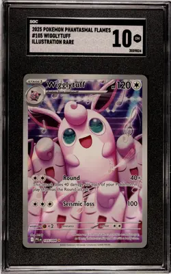 2025 Pokemon Phantasmal Flames #105 Wigglytuff Illustration Rare - Image 1