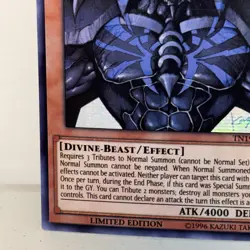 Obelisk the Tormentor TN19-EN007 Prismatic Secret Rare Limited Ed. LP Yugioh TCG - Image 5