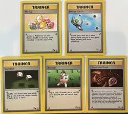 Pokemon Full TRAINER Set (5 Cards #58-62) FOSSIL Collection Card Never Played - Image 1