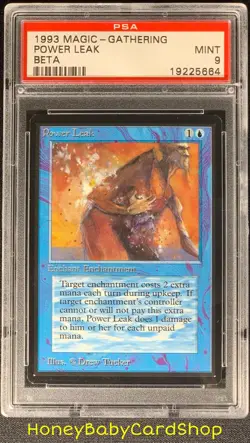 MTG Limited Edition Beta 1993 Power Leak PSA 9 Mint Old School 93/94 - Image 1