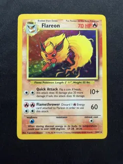 Pokemon - Flareon 3/64 NO SYMBOL MISPRINT Holo - Jungle HP - Image 1